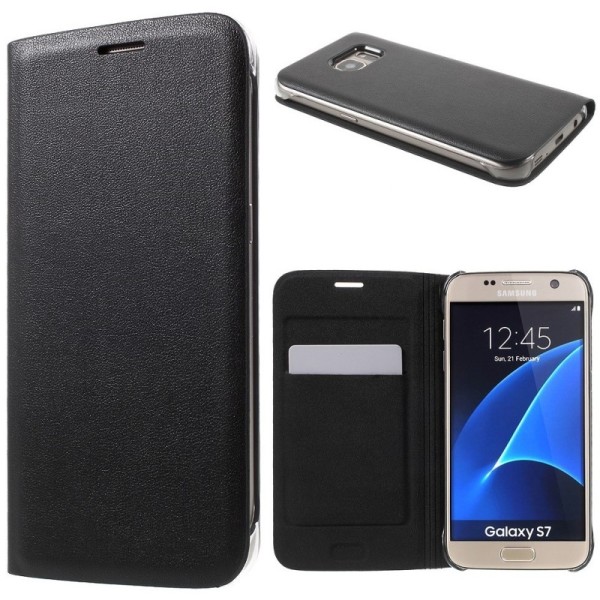 „Smart Wallet“ atverčiamas dėklas - juodas (Galaxy S7)