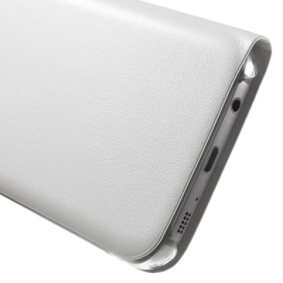 Samsung Galaxy S7 (G930) balts atvēramais Smart Wallet ādas maciņš - maks / Vacins.lv
