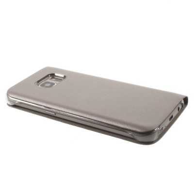 Samsung Galaxy S7 (G930) zelta atvēramais Smart Wallet ādas maciņš - maks / Vacins.lv