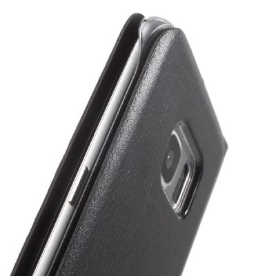 Samsung Galaxy S7 Edge (G935) atvēramais maciņš ar lodziņu - melns / Vacins.lv