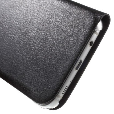 Samsung Galaxy S7 Edge (G935) atvēramais maciņš ar lodziņu - melns / Vacins.lv