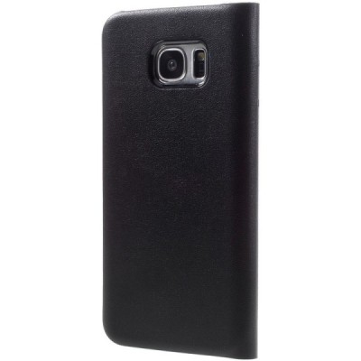 Samsung Galaxy S7 Edge (G935) melns atvēramais Smart Wallet ādas maciņš - maks / Vacins.lv