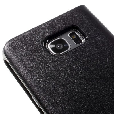 Samsung Galaxy S7 Edge (G935) melns atvēramais Smart Wallet ādas maciņš - maks / Vacins.lv