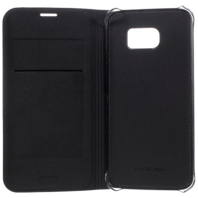 Samsung Galaxy S7 Edge (G935) melns atvēramais Smart Wallet ādas maciņš - maks / Vacins.lv