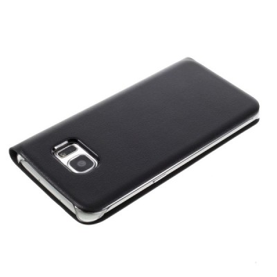 Samsung Galaxy S7 Edge (G935) melns atvēramais Smart Wallet ādas maciņš - maks / Vacins.lv