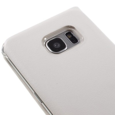 Samsung Galaxy S7 Edge (G935) balts atvēramais Smart Wallet ādas maciņš - maks / Vacins.lv