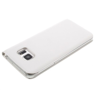 Samsung Galaxy S7 Edge (G935) balts atvēramais Smart Wallet ādas maciņš - maks / Vacins.lv