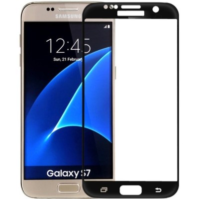 Samsung Galaxy S7 (G930) Amorus Tempered Glass melns ekrāna aizsargstikls / Vacins.lv