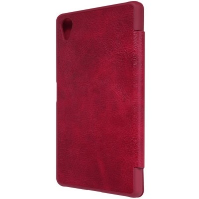 Prabangus „Nillkin“ Qin serijos raudonas odinis atverčiamas Sony Xperia X (F5121, F5122) dėklas / Priedai.lt