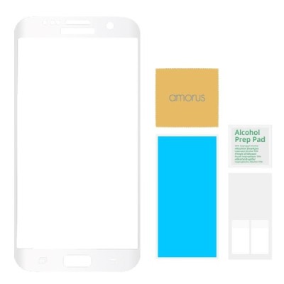 Samsung Galaxy S7 (G930) „Amorus“ 9H Tempered Glass sustiprintos apsaugos baltas pilnai dengiantis apsauginis ekrano stiklas 0,2