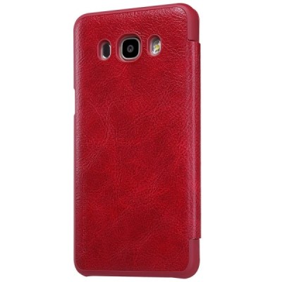 Greznais „Nillkin“ Qin sērijas ādas atvērams sarkans Samsung Galaxy J5 2016 (J510) maciņš / Vacins.lv