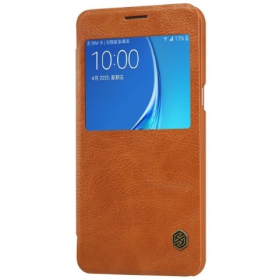Greznais „Nillkin“ Qin sērijas ādas atvērams brūns Samsung Galaxy J5 2016 (J510) maciņš / Vacins.lv