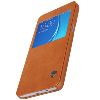 Greznais „Nillkin“ Qin sērijas ādas atvērams brūns Samsung Galaxy J5 2016 (J510) maciņš / Vacins.lv