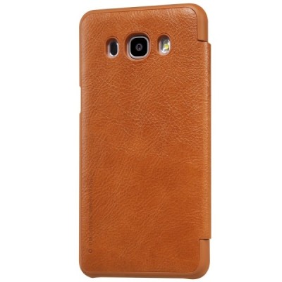 Greznais „Nillkin“ Qin sērijas ādas atvērams brūns Samsung Galaxy J5 2016 (J510) maciņš / Vacins.lv