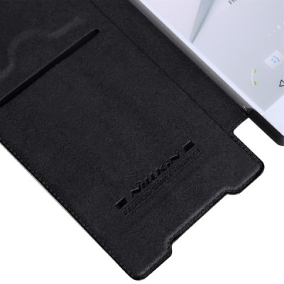 Greznais „Nillkin“ Qin sērijas ādas atvērams melns Sony Xperia Z5 Compact maciņš (maks) / Vacins.lv