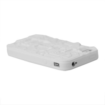 Baltas, raštuotas, stipraus silikono Apple iPhone 4 / 4S dėklas (dėkliukas) / Priedai.lt