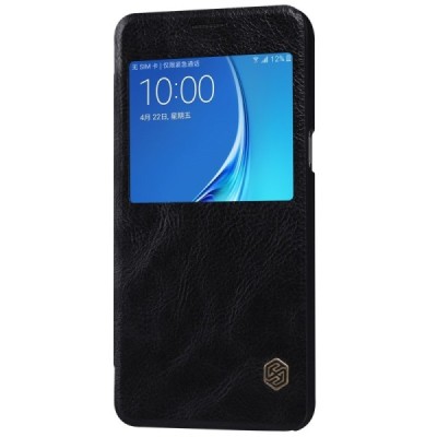 Greznais „Nillkin“ Qin sērijas ādas atvērams melns Samsung Galaxy J7 2016 (J710) maciņš / Vacins.lv