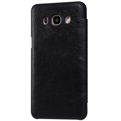 Greznais „Nillkin“ Qin sērijas ādas atvērams melns Samsung Galaxy J7 2016 (J710) maciņš / Vacins.lv