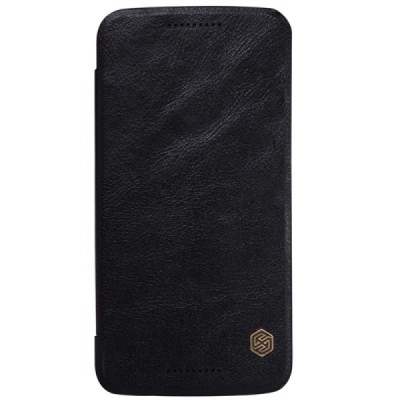 Prabangus „Nillkin“ Qin serijos juodas odinis atverčiamas Motorola Moto X Style dėklas / Priedai.lt