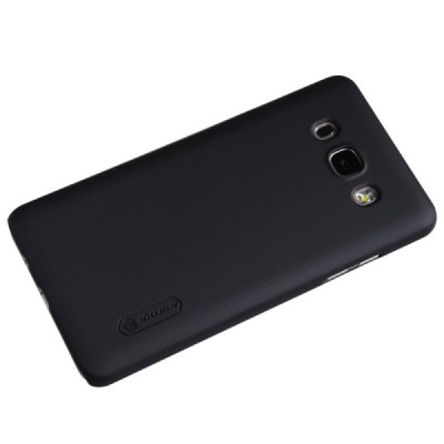 Samsung Galaxy J5 2016 (J510) Nillkin Frosted Shield melns plastmasas apvalks + ekrāna aizsargplēve / Vacins.lv
