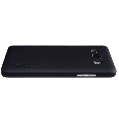 Samsung Galaxy J5 2016 (J510) Nillkin Frosted Shield melns plastmasas apvalks + ekrāna aizsargplēve / Vacins.lv