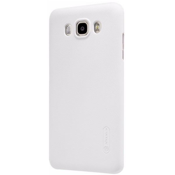 „Nillkin“ Frosted Shield dėklas - baltas + apsauginė ekrano plėvelė (Galaxy J7 2016)