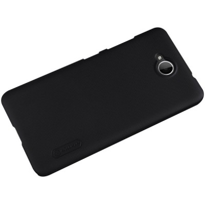 Microsoft Lumia 650 Nillkin Frosted Shield juodas plastikinis dėklas + apsauginė ekrano plėvelė / Priedai.lt