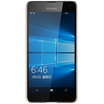 Microsoft Lumia 650 Nillkin Frosted Shield auksinis plastikinis dėklas + apsauginė ekrano plėvelė / Priedai.lt