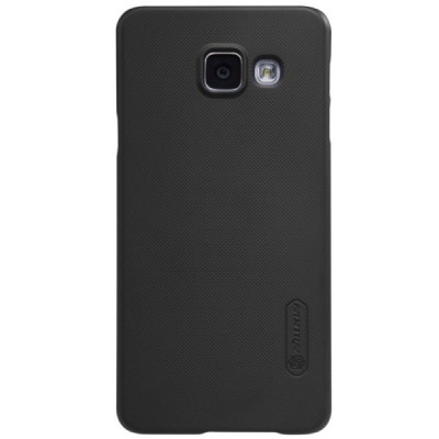 Samsung Galaxy A3 2016 (A310) Nillkin Frosted Shield juodas plastikinis dėklas + apsauginė ekrano plėvelė / Priedai.lt