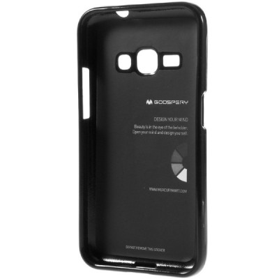 Samsung Galaxy J1 2016 (J120) Mercury melns cieta silikona (TPU) futrālis / Vacins.lv