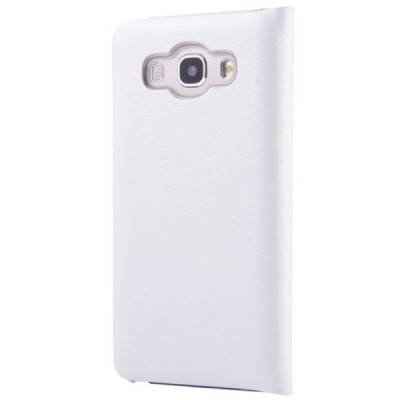Samsung Galaxy J5 2016 (J510) balts atvēramais Smart Wallet ādas maciņš - maks / Vacins.lv