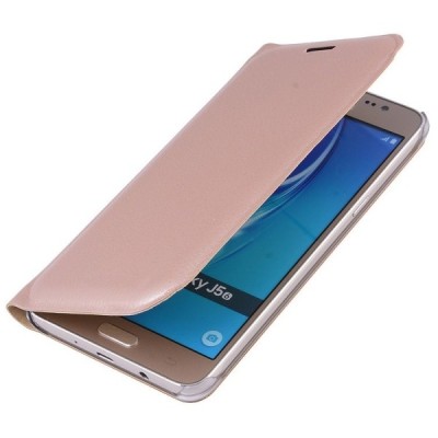 Samsung Galaxy J5 2016 (J510) zelta atvēramais Smart Wallet ādas maciņš - maks / Vacins.lv