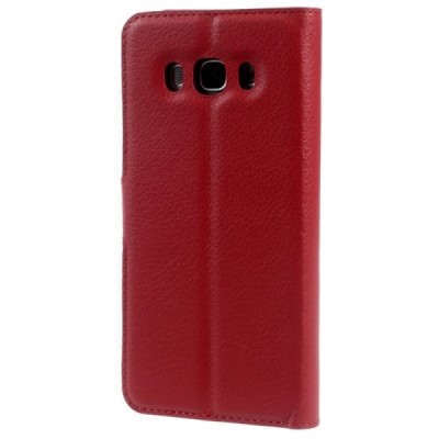Samsung Galaxy J5 2016 (J510) atvēramais ādas sarkans maciņš (maks) / Vacins.lv
