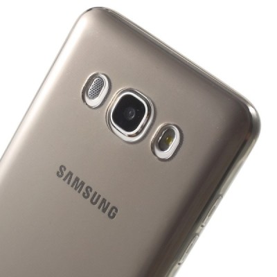 Samsung Galaxy J5 2016 (J510) dzidrs (caurspīdīgs) cieta silikona TPU pasaulē planākais pelēks apvalks / Vacins.lv