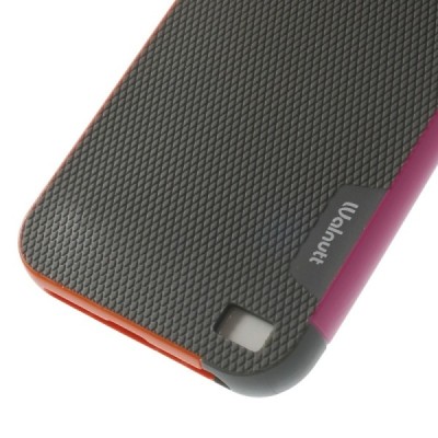 Apple iPhone 5 (5s, SE) „Walnutt“ cieta silikona pelēks apvalks apmales rozā krāsā / Vacins.lv