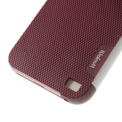 Apple iPhone 5 (5s, SE) „Walnutt“ cieta silikona bordo apvalks apmales baltā krāsā / Vacins.lv