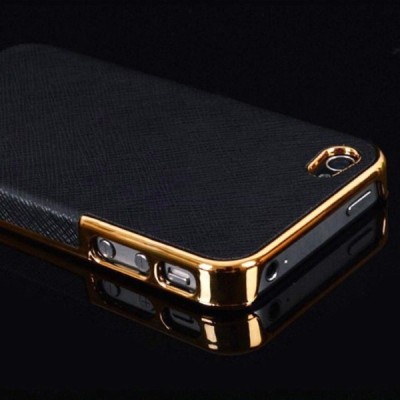 Apple iPhone 5S „Gold“ elegants melns futrālis ar spīduļiem / Vacins.lv