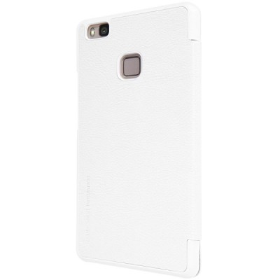 Prabangus „Nillkin“ Qin serijos baltas odinis atverčiamas Huawei P9 Lite dėklas - knygutė / Priedai.lt