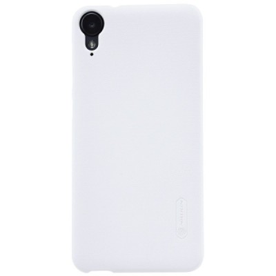 HTC Desire 825 Nillkin Frosted Shield baltas plastikinis dėklas + apsauginė ekrano plėvelė / Priedai.lt