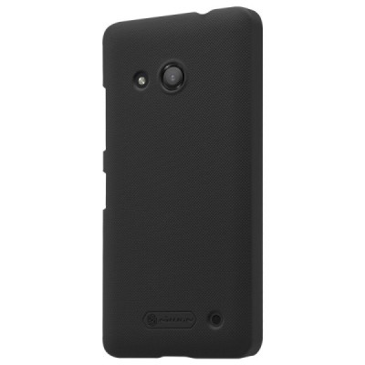 Microsoft Lumia 550 Nillkin Frosted Shield juodas plastikinis dėklas + apsauginė ekrano plėvelė / Priedai.lt