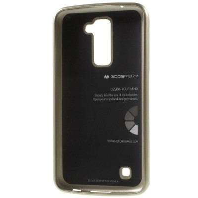 LG K10 ir K420N Mercury zelta cieta silikona (TPU) apvalks / vacins.lv
