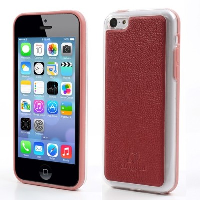 „Kingpad“ Leather sērijas sarkans ādas un izturīgas plastmasas Apple iPhone 5C apvalks / Vacins.lv