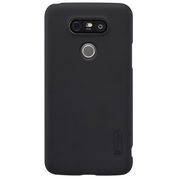 „Nillkin“ Frosted Shield dėklas - juodas + apsauginė ekrano plėvelė (G5 / G5 SE)