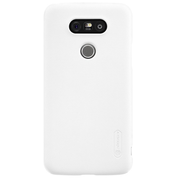 „Nillkin“ Frosted Shield dėklas - baltas + apsauginė ekrano plėvelė (G5 / G5 SE)