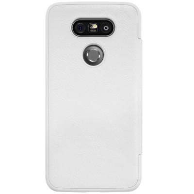 Prabangus „Nillkin“ Qin serijos baltas odinis atverčiamas LG G5 (H850) dėklas / Priedai.lt
