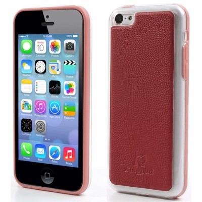 „Kingpad“ Leather sērijas sarkans ādas un izturīgas plastmasas Apple iPhone 5C apvalks / Vacins.lv