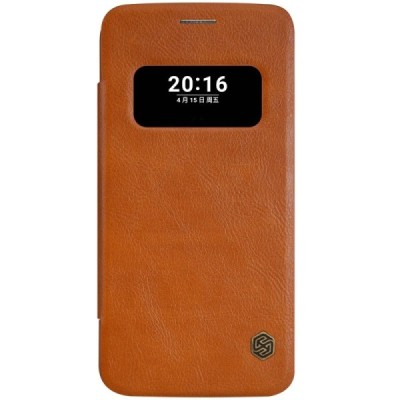Prabangus „Nillkin“ Qin serijos rudas odinis atverčiamas LG G5 (H850) dėklas / Priedai.lt