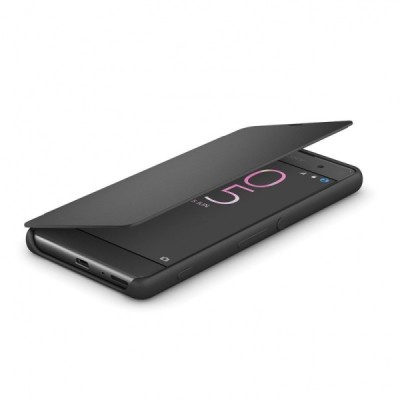 Oficiāls Sony Xperia XA Style Cover Flip melns atvērams maciņš SCR54 (maks) / Vacins.lv