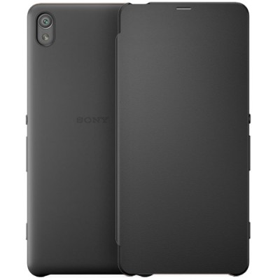 Oficiāls Sony Xperia XA Style Cover Flip melns atvērams maciņš SCR54 (maks) / Vacins.lv