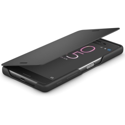 Oficiāls Sony Xperia X Style Cover Flip melns atvērams maciņš SCR52 (maks) / Vacins.lv